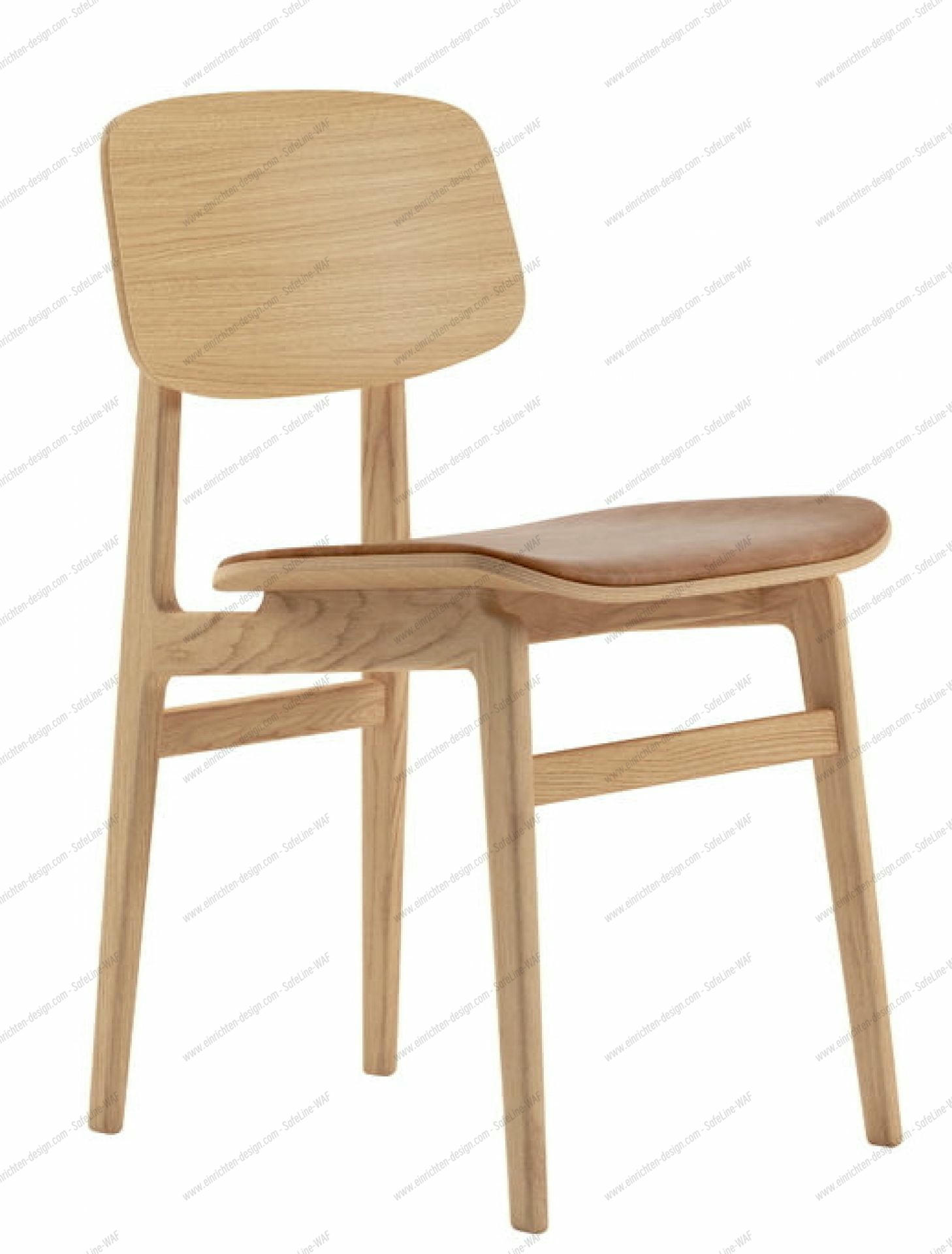 NY11 New York Dining Chair Upholstered Norr11 Natural oak Dunes Leather Camel